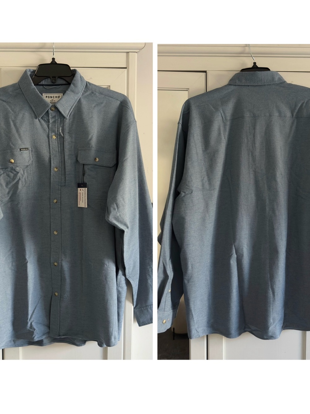Poncho The Cordon Bleu Long Sleeve Shirt in Slate Heather Size XXL Regular Fit
